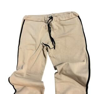 LA Relaxed Jogger Pants 100% Recycled Cotton/Polyester SZ L Beige USA Athletic